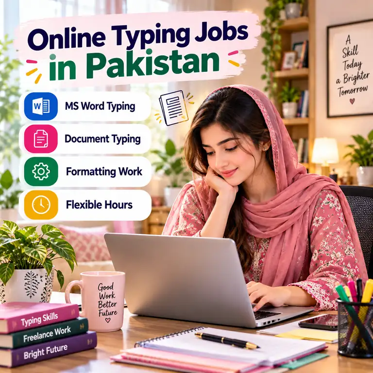 Typing & MS Word skills and project-based work illustration